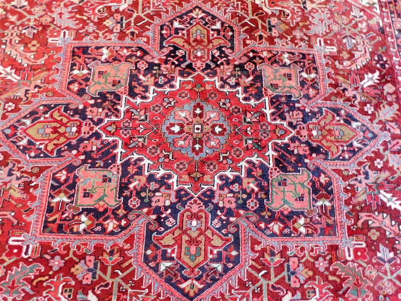 Beautiful Coral, Pink, Red, Navy and Green Hand Woven Oriental Carpet - 910" by 134"