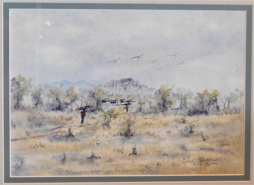 1993 Signed and Dated Watercolor Painting From Tyndall Galleries - Durham, NC Framed and Matted - Frame Measures - 12" by 14 1/2"