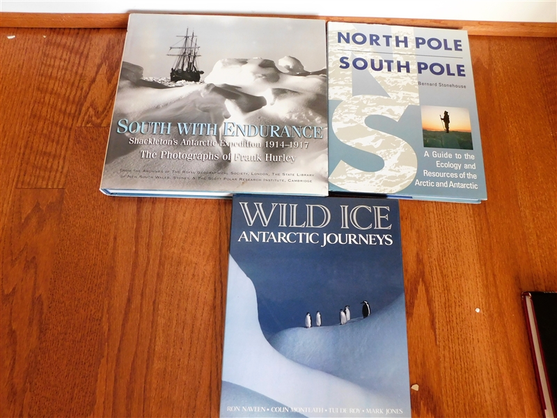 "North Pole: South Pole" "Wild Ice Antarctic Journeys" and "South With Endurance" Hardcover Books