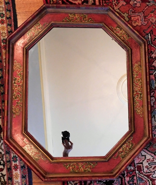 Hand Stenciled Octagon Mirror