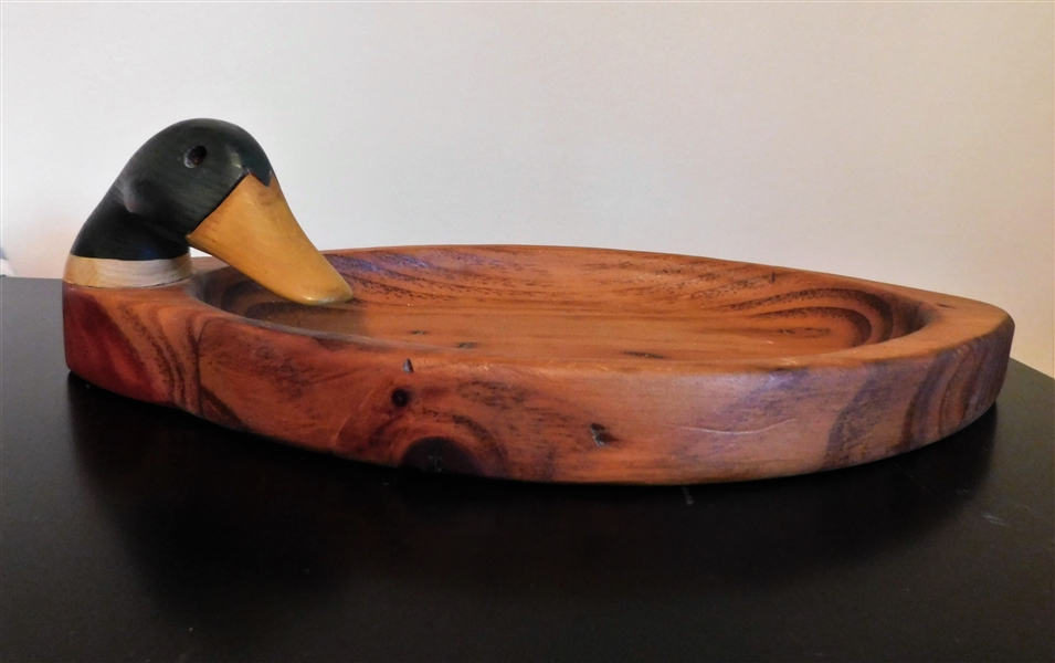 French Broad River Decoy Company Wood Carved Duck Tray - 16" by 8"