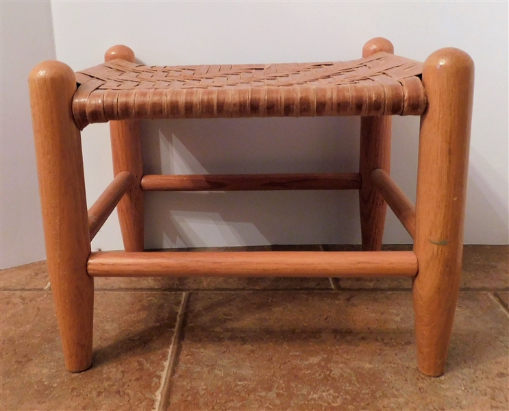 Oak Split Bottom Stool - 11" Tall 14" by 11"