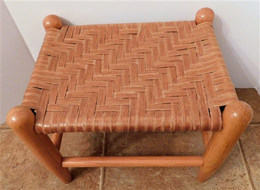 Oak Split Bottom Stool - 11 Tall 14 by 11