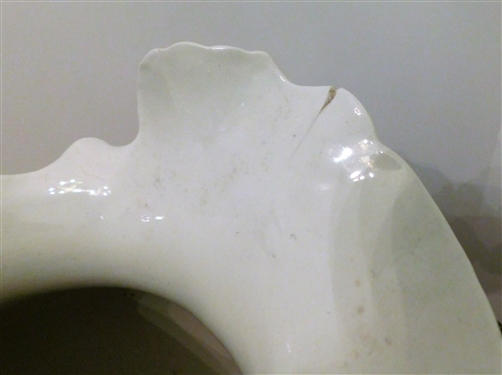 Rose Decorated Bowl and Pitcher Set - Pitcher Signed Lois -Has Crack - Bowl is Good - Pitcher is 10 1/2 tall 