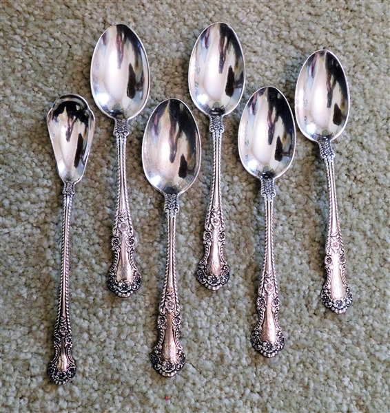 5 Davis & Freeman Sterling Silver Tea Spoons and 1 Sugar Spoon Monogrammed