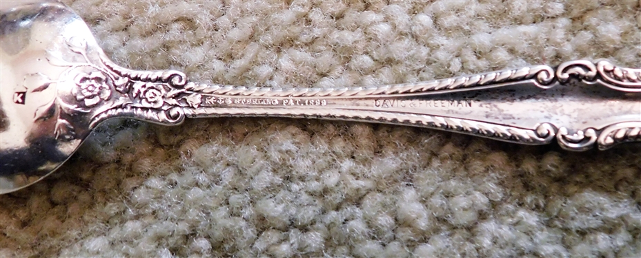 5 Davis & Freeman Sterling Silver Tea Spoons and 1 Sugar Spoon Monogrammed