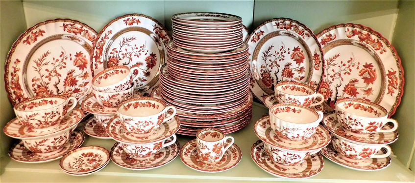 Set of 76 Pieces Copeland Spode India Tree China - 12 - 6 Piece Settings - 1 Demitasse Cup & Saucer, 2 Butter Pats - Unused Condition - Includes 12 10 1/4 Plates, 12 8  3/4  Plates, 12 7 5/8 ...