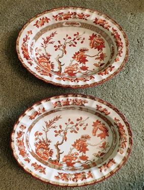 2 Copeland Spode India Tree Oval Bowls - 10 by 7 1/2
