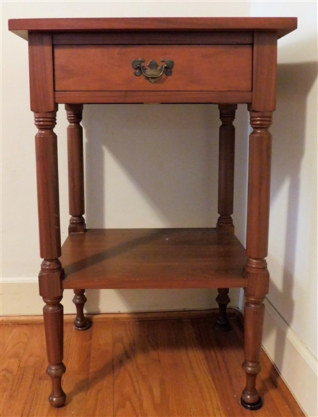 Cherry Single Drawer End Table - 31" tall 30" by 17"