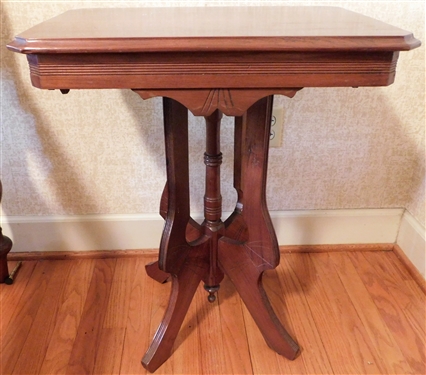 Walnut Victorian End Table - 28 tall 24 by 16 1/2