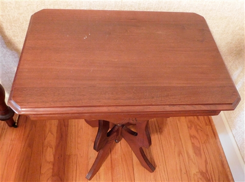 Walnut Victorian End Table - 28 tall 24 by 16 1/2