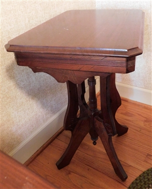 Walnut Victorian End Table - 28 tall 24 by 16 1/2
