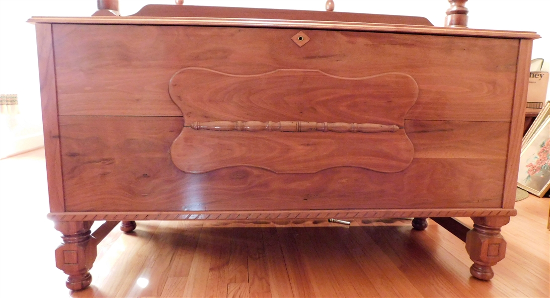 Beautiful Walnut Hope Chest on Feet - Cedar Lined - 27 1/2" 49 1/2" by 19"