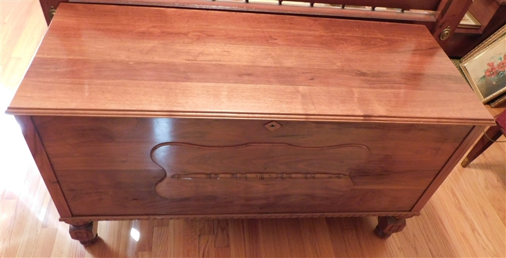 Beautiful Walnut Hope Chest on Feet - Cedar Lined - 27 1/2 49 1/2 by 19