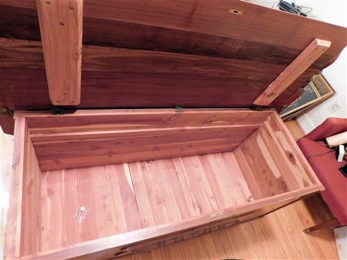 Beautiful Walnut Hope Chest on Feet - Cedar Lined - 27 1/2 49 1/2 by 19