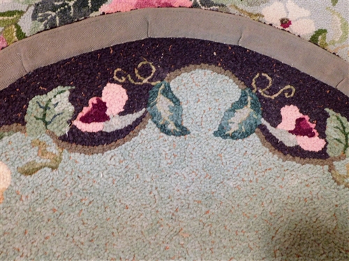 Oval Floral Hook Rug - 61 by 35