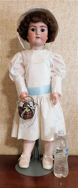 German Bisque Sleep Eye Doll - Composition Body - Jointed Arms and Legs -Signed  Einrich Handwerck Simon Halbig - 6 - 30" Tall - Fur/Hair Eyebrows - 