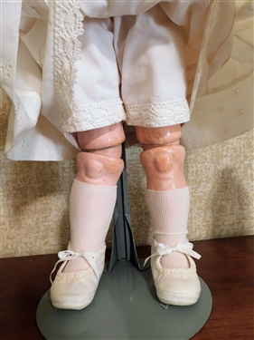 German Bisque Sleep Eye Doll - Composition Body - Jointed Arms and Legs -Signed  Einrich Handwerck Simon Halbig - 6 - 30 Tall - Fur/Hair Eyebrows - 