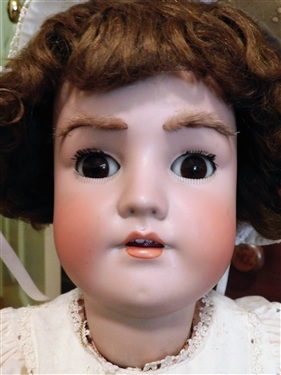 German Bisque Sleep Eye Doll - Composition Body - Jointed Arms and Legs -Signed  Einrich Handwerck Simon Halbig - 6 - 30 Tall - Fur/Hair Eyebrows - 