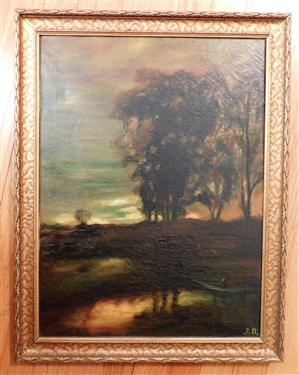 Iva Bruton 1928 Oil on Canvas Painting - Framed - Frame Measures 23 by 18