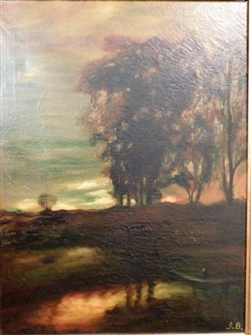Iva Bruton 1928 Oil on Canvas Painting - Framed - Frame Measures 23 by 18
