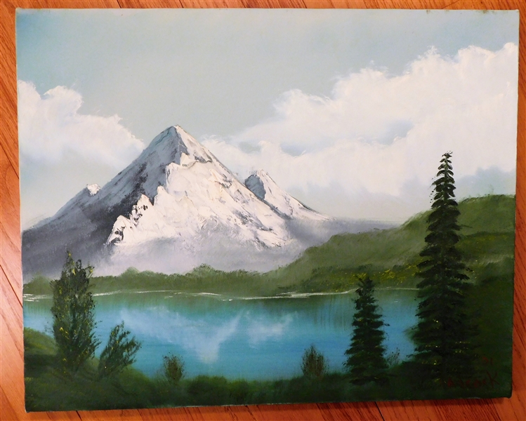 Oil on Canvas Painting by H. Adcock 01 - Canvas Measures 20" by 16"