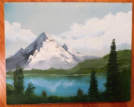 Oil on Canvas Painting by H. Adcock '01 - Canvas Measures 20 by 16