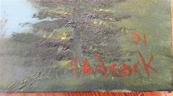 Oil on Canvas Painting by H. Adcock '01 - Canvas Measures 20 by 16