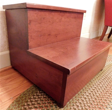 Wood Bed Steps with Storage - Lift Top - 18 tall 