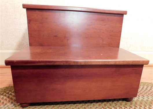 Wood Bed Steps with Storage - Lift Top - 18 tall 