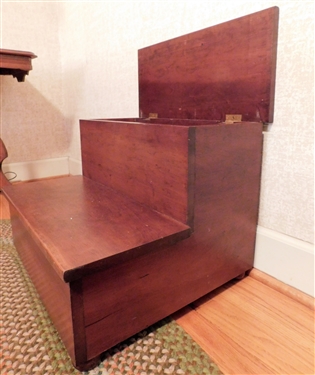 Wood Bed Steps with Storage - Lift Top - 18 tall 