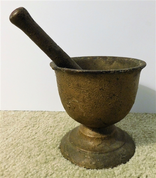 Metal Mortar and Pestel - 5 1/4" tall 