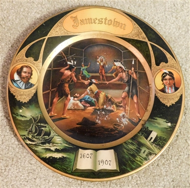 Vienna Art Plates Jamestown 1607-1907 Plate - 10 Across - Some Pitting in Center