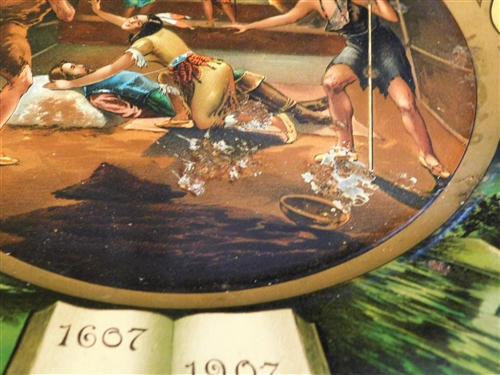 Vienna Art Plates Jamestown 1607-1907 Plate - 10 Across - Some Pitting in Center