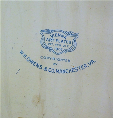 Vienna Art Plates Jamestown 1607-1907 Plate - 10 Across - Some Pitting in Center
