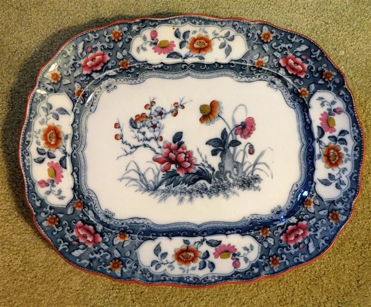 Antique Circa 1825 Large New Stone "Japanese" Transferware Platter - 19 1/4" by 15 1/2"