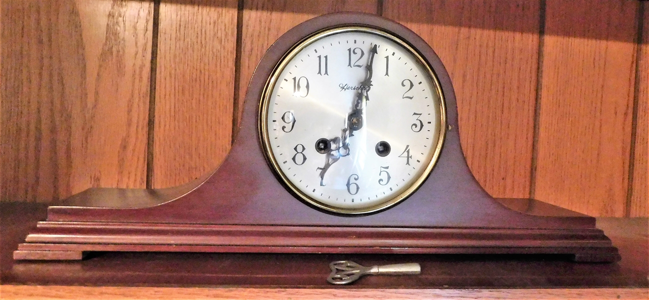 Herschede Hall Clock Company  Chime and Strike Mantle Clock - with Key - 19" long 7 3/4" tall 