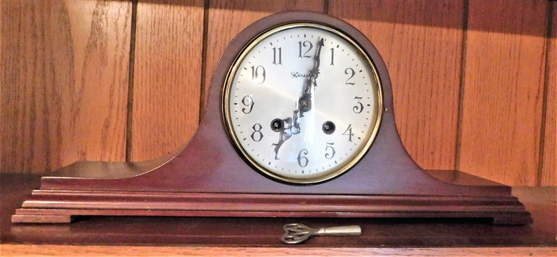 Herschede Hall Clock Company  Chime and Strike Mantle Clock - with Key - 19 long 7 3/4 tall 
