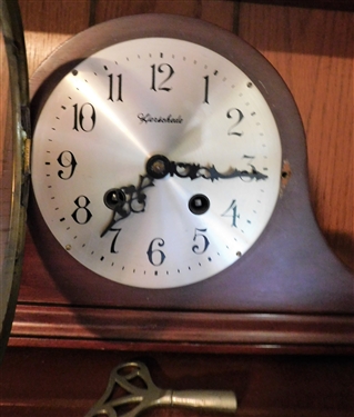 Herschede Hall Clock Company  Chime and Strike Mantle Clock - with Key - 19 long 7 3/4 tall 