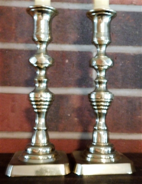 Pair of Brass Bee Hive 9 Candle Sticks