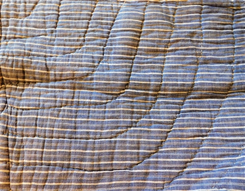 Diamond Pattern Patchwork Quilt - Blue Striped Backing - 67 1/2 by 79