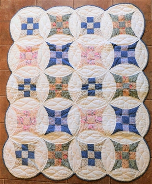 Scalloped Edge Lap Quilt 58 1/2 by 48
