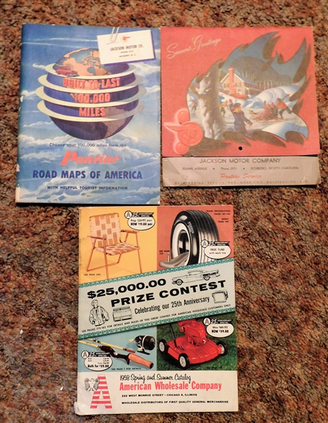 Jackson Motor Company - Roxboro, NC - Pontiac Calendar, Pontiac Road Maps, and 1958 American Wholesale Company Catalog