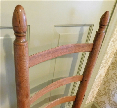 Primitive Oak Split Bottom Ladder Back Chair 