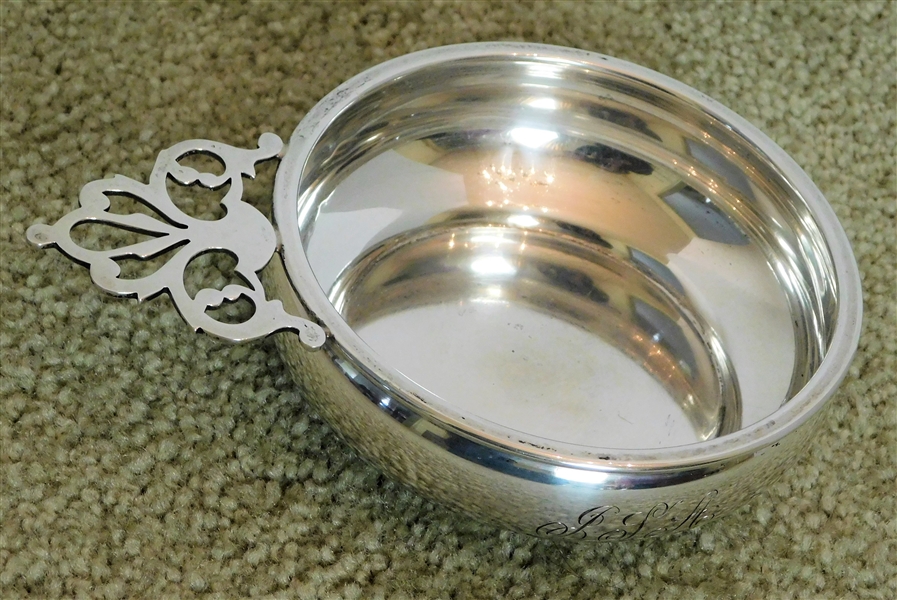 International Sterling Silver Porringer 101 49 - 4 1/2" Across - MONOGRAMMED
