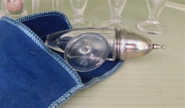 Lot of Salt and Pepper Shakers including 4 with Sterling Silver Tops (1 Broken) 