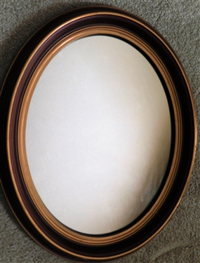 White Seid Baltimore Oval Shadowbox Mirror 17 by 14