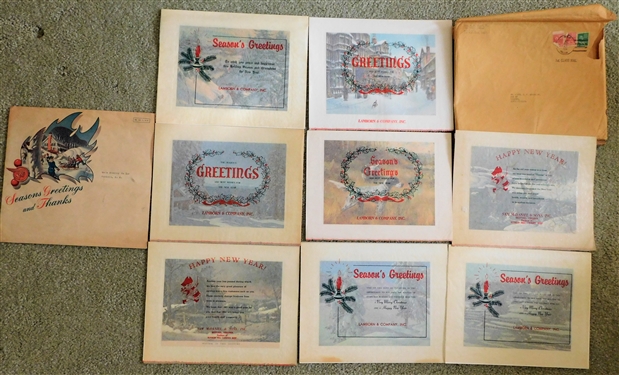 8 Seasons Greetings From Lamborn & Company  Christmas Prints in Original Vellum 