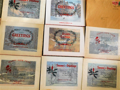 8 Seasons Greetings From Lamborn & Company  Christmas Prints in Original Vellum 