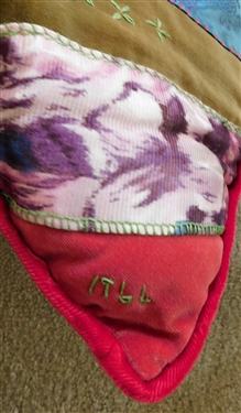 4 Throw Pillows - 2 Made From Crazy Quilts Dated 1965 and 1966 Other 2 with Embroidered Flowers - all 12 by 12